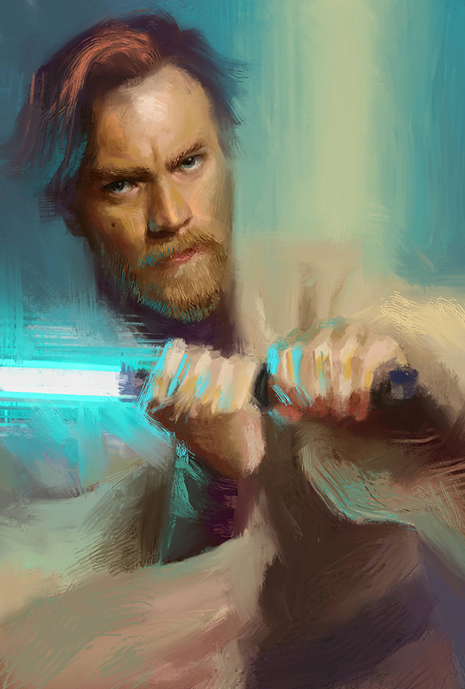 Obi Wan Kenobi book cover, digital